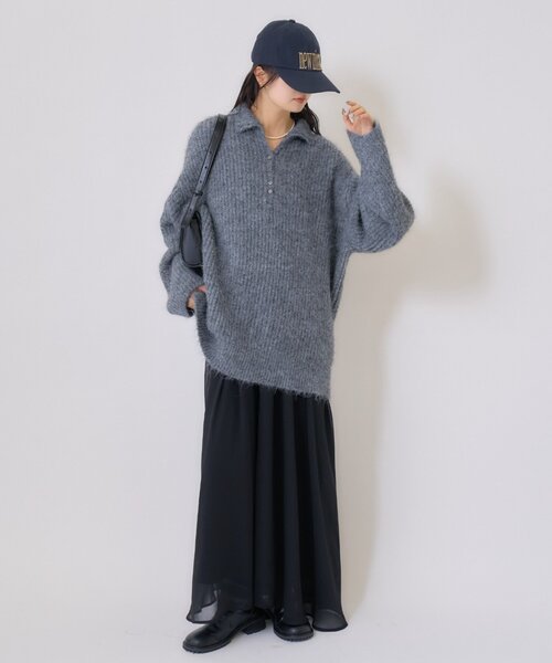 mystic（ミスティック）の「【新色花柄登場！2サイズ展開◎】シアーキャミSETワンピース（ワンピース・レディース・グレー/アイボリー/ブラック・2/1）」の22枚目の写真