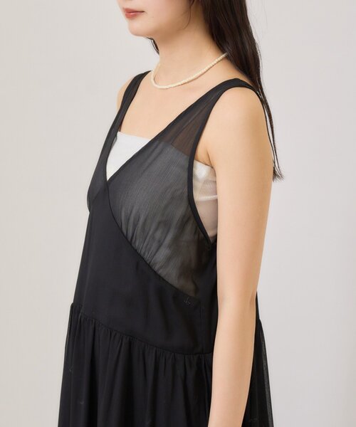 セール】【新色花柄登場！2サイズ展開◎】シアーキャミSETワンピース