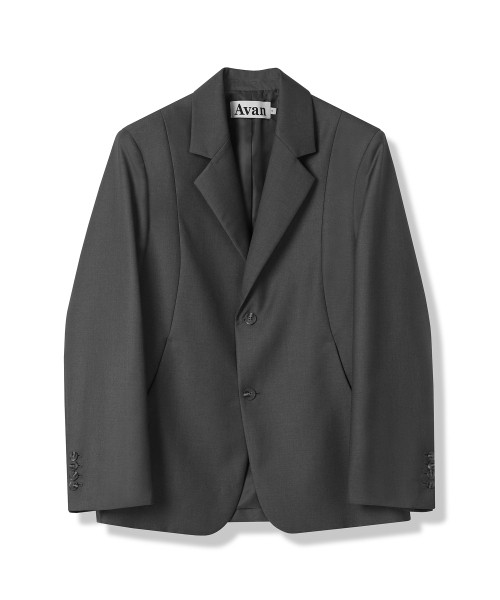 AVANDRESS（アバンドレス ）の「カーブドツーボタンブレザー チャコール（テーラードジャケット・レディース・チャコール・LARGE/MEDIUM/SMALL）」の4枚目の写真