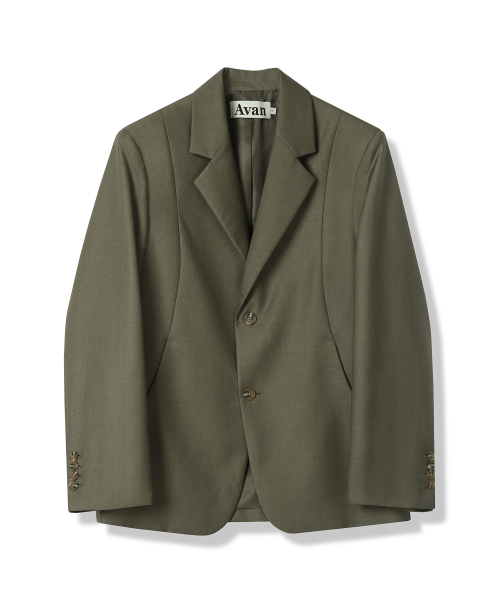 AVANDRESS（アバンドレス ）の「カーブドツーボタンブレザー チャコール（テーラードジャケット・レディース・チャコール・LARGE/MEDIUM/SMALL）」の6枚目の写真