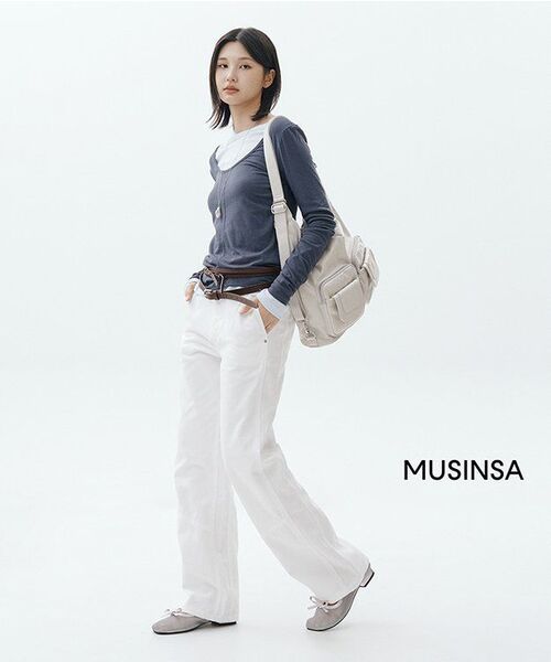 MUSINSA STANDARD WOMAN（ムシンサスタンダードウーマン）の「ウィメンズディバイディッドレギュラーフィットデニムパンツ[ホワイト]（デニムパンツ・レディース・その他・32/30/24/25/26/27/28/29）」の9枚目の写真