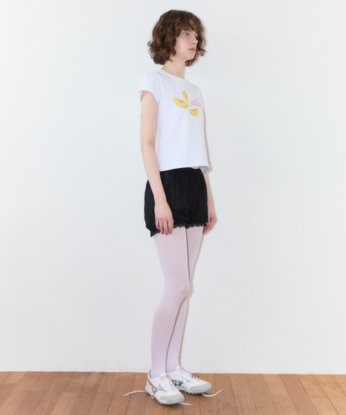 SINOON(シヌーン)の「Piece Peach Puff T-Shirt (White)(Tシャツ/カットソー・レディース・ホワイト・SMALL/MEDIUM)」の3枚目の写真