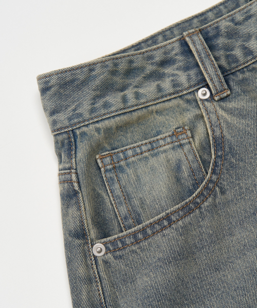 TOFFEE(トフィー)の「カーブドワイドデニムパンツ (サンドブルー)(デニムパンツ・メンズ・その他・SMALL/MEDIUM/LARGE/X-LARGE)」の5枚目の写真