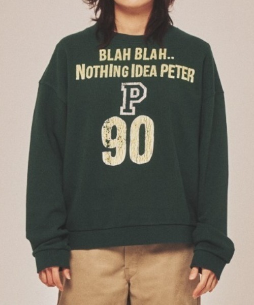 link lot(リンクロット)の「BLAH BLAH SWEATSHIRT / ナンバリングロゴスウェットシャツ(スウェット・レディース・グレー/ネイビー/グリーン・F)」の1枚目の写真