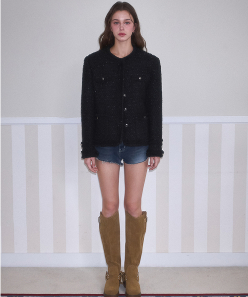 ROSEFRANTZ（ロゼフランツ）の「Glory Wool Tweed Jacket [Black]（テーラードジャケット・レディース・ブラック・FREE）」の2枚目の写真