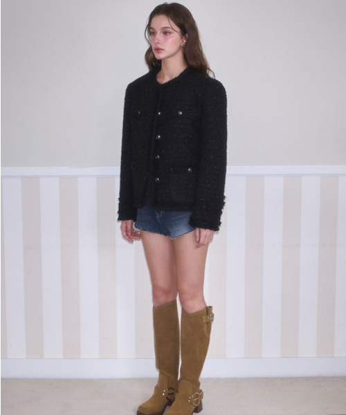 ROSEFRANTZ（ロゼフランツ）の「Glory Wool Tweed Jacket [Black]（テーラードジャケット・レディース・ブラック・FREE）」の3枚目の写真