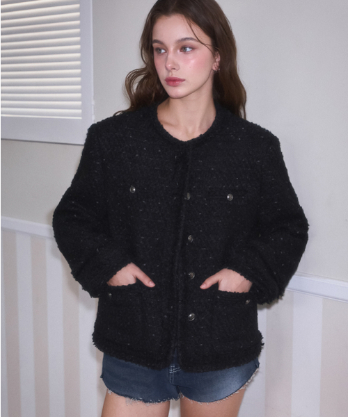 ROSEFRANTZ（ロゼフランツ）の「Glory Wool Tweed Jacket [Black]（テーラードジャケット・レディース・ブラック・FREE）」の5枚目の写真