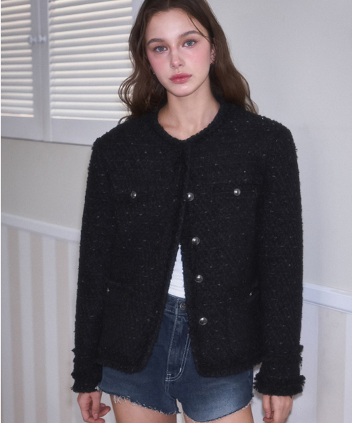 ROSEFRANTZ（ロゼフランツ）の「Glory Wool Tweed Jacket [Black]（テーラードジャケット・レディース・ブラック・FREE）」の6枚目の写真