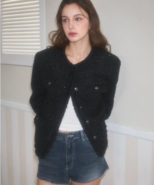 ROSEFRANTZ（ロゼフランツ）の「Glory Wool Tweed Jacket [Black]（テーラードジャケット・レディース・ブラック・FREE）」の9枚目の写真