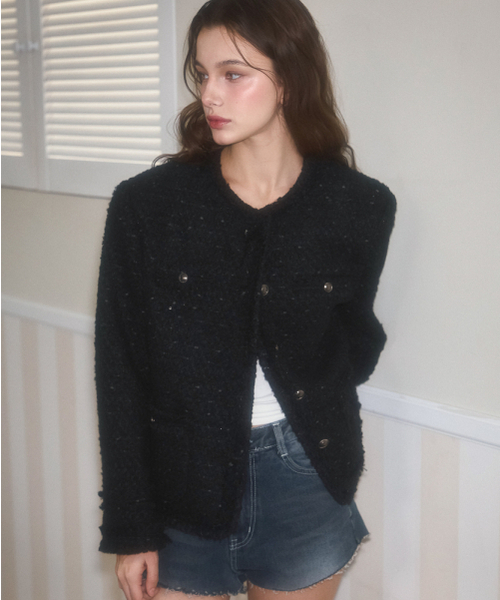 ROSEFRANTZ（ロゼフランツ）の「Glory Wool Tweed Jacket [Black]（テーラードジャケット・レディース・ブラック・FREE）」の10枚目の写真