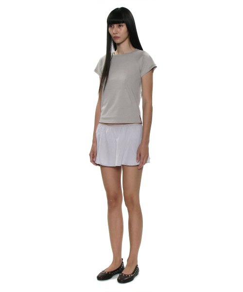 PARTIMENTO WOMEN(パルティメントウィメン)の「PWC ラウンドネックポケットショートスリーブT_ダスティベージュ(Tシャツ/カットソー・レディース・その他・SMALL/MEDIUM/LARGE)」の3枚目の写真