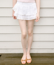 LETTER FROM MOON（レターフロムムーン）の「サマーリンクルカンカンミニスカート（ホワイト）（スカート）」