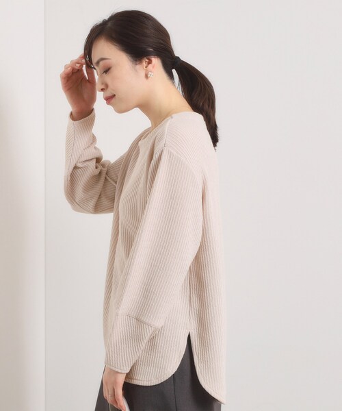 ITS'DEMO（イッツデモ）の「【洗濯機OK】ラウンドヘム起毛リブプルオーバー（Tシャツ/カットソー・レディース・アイボリー/ナチュラル/チャコールグレー・00）」の12枚目の写真