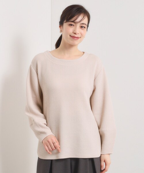 ITS'DEMO（イッツデモ）の「【洗濯機OK】ラウンドヘム起毛リブプルオーバー（Tシャツ/カットソー・レディース・アイボリー/ナチュラル/チャコールグレー・00）」の16枚目の写真