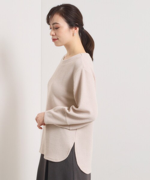 セール】【洗濯機OK】ラウンドヘム起毛リブプルオーバー（Tシャツ