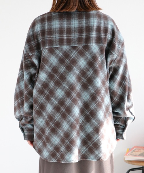 cepo(セポ)の「起毛オーバーチェックシャツ(シャツ/ブラウス・レディース・ブラウン系/ブラック系・M)」の10枚目の写真