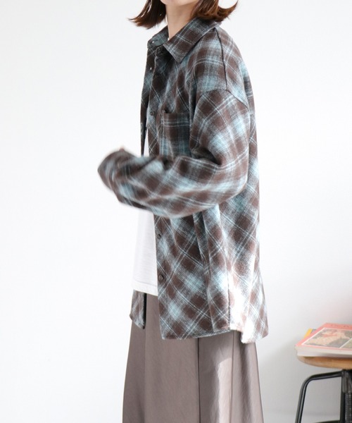 cepo(セポ)の「起毛オーバーチェックシャツ(シャツ/ブラウス・レディース・ブラウン系/ブラック系・M)」の14枚目の写真