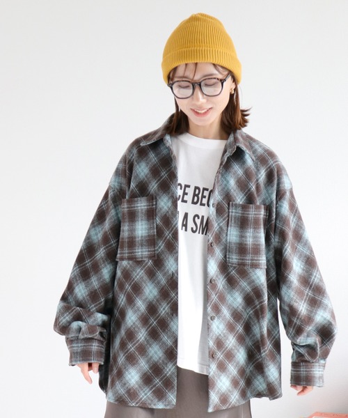 cepo(セポ)の「起毛オーバーチェックシャツ(シャツ/ブラウス・レディース・ブラウン系/ブラック系・M)」の13枚目の写真