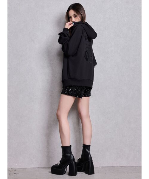 GYDA(ジェイダ)の「GYDAスパンコールベロアショートパンツ(その他パンツ・レディース・ブラック・FREE)」の6枚目の写真