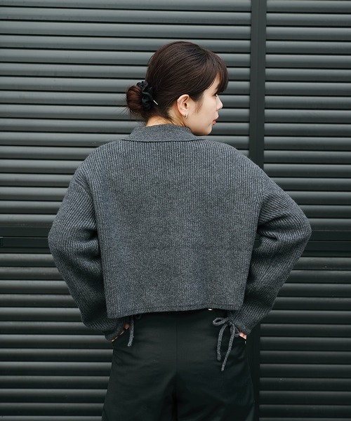 EX.cashmere slit neck loose short knit（ニット/セーター）｜Knuth