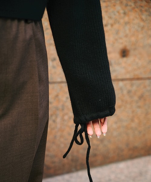 EX.cashmere slit neck loose short knit（ニット/セーター）｜Knuth