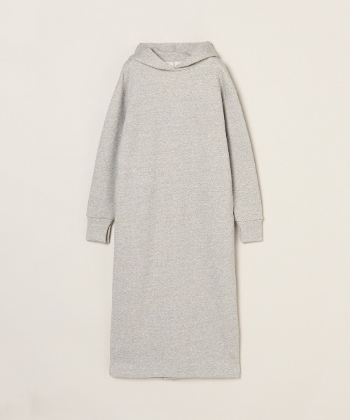 three dots(スリードッツ)の「シルキーテリー フーデッドドレス(ドレス・レディース・ブラック/オフホワイト/杢グレー・MEDIUM/SMALL)」の4枚目の写真