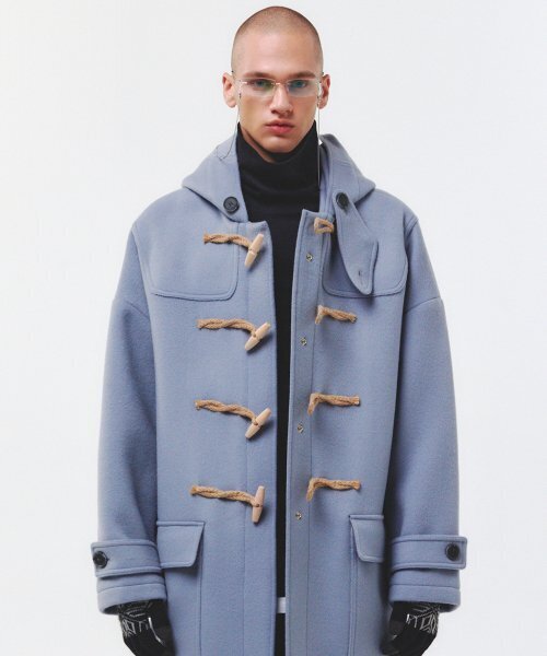 MAINBOOTH（メインブース）の「[ウール90%]Oversized Duffle Coat(ASH BLUE)（チェスターコート・レディース・その他・3/2）」の19枚目の写真