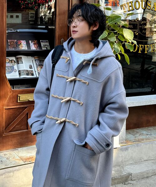 MAINBOOTH（メインブース）の「[ウール90%]Oversized Duffle Coat(ASH BLUE)（チェスターコート・レディース・その他・3/2）」の16枚目の写真