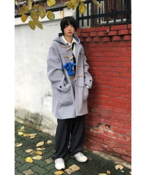 MAINBOOTH（メインブース）の「[ウール90%]Oversized Duffle Coat(ASH BLUE)（チェスターコート・レディース・その他・3/2）」の12枚目の写真