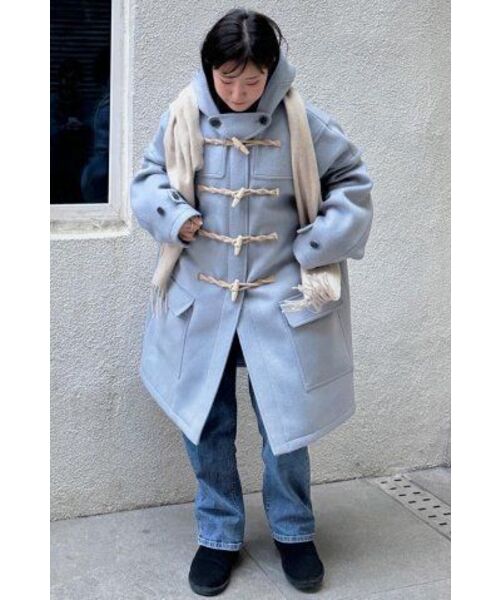 MAINBOOTH（メインブース）の「[ウール90%]Oversized Duffle Coat(ASH BLUE)（チェスターコート・レディース・その他・3/2）」の10枚目の写真