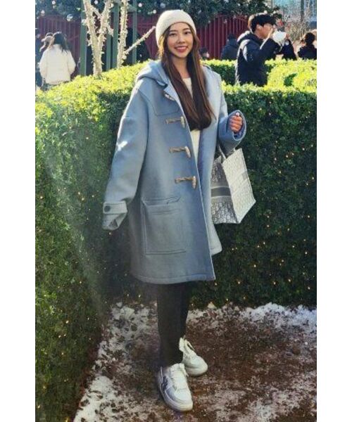 MAINBOOTH（メインブース）の「[ウール90%]Oversized Duffle Coat(ASH BLUE)（チェスターコート・レディース・その他・3/2）」の9枚目の写真