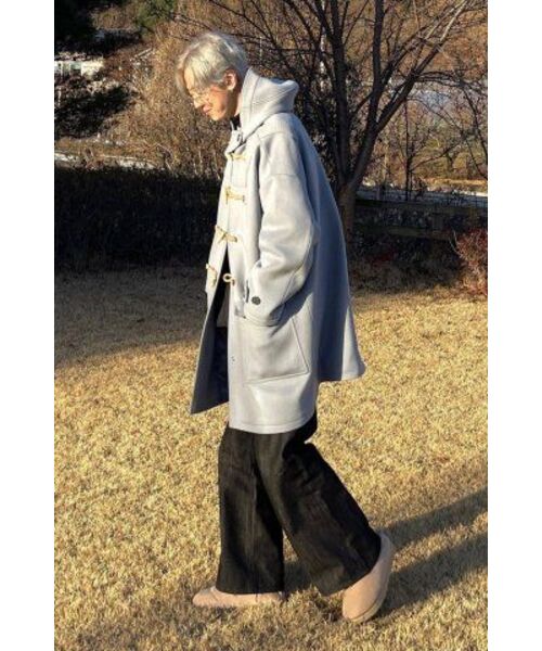 MAINBOOTH（メインブース）の「[ウール90%]Oversized Duffle Coat(ASH BLUE)（チェスターコート・レディース・その他・3/2）」の8枚目の写真