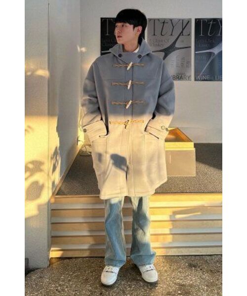 MAINBOOTH（メインブース）の「[ウール90%]Oversized Duffle Coat(ASH BLUE)（チェスターコート・レディース・その他・3/2）」の6枚目の写真