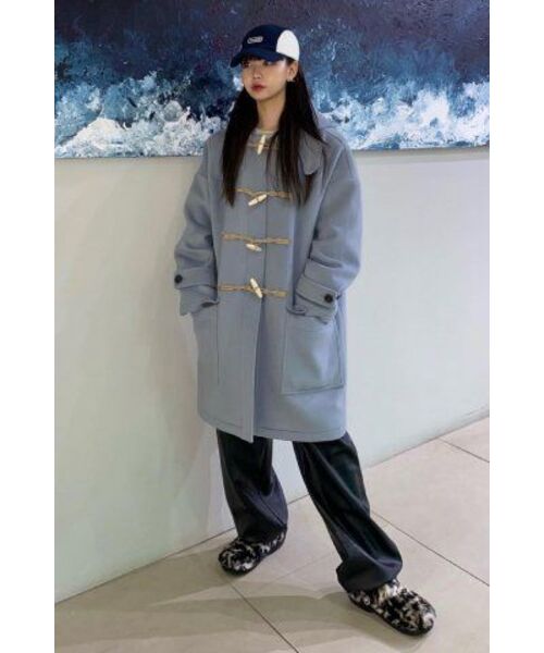 MAINBOOTH（メインブース）の「[ウール90%]Oversized Duffle Coat(ASH BLUE)（チェスターコート・レディース・その他・3/2）」の4枚目の写真