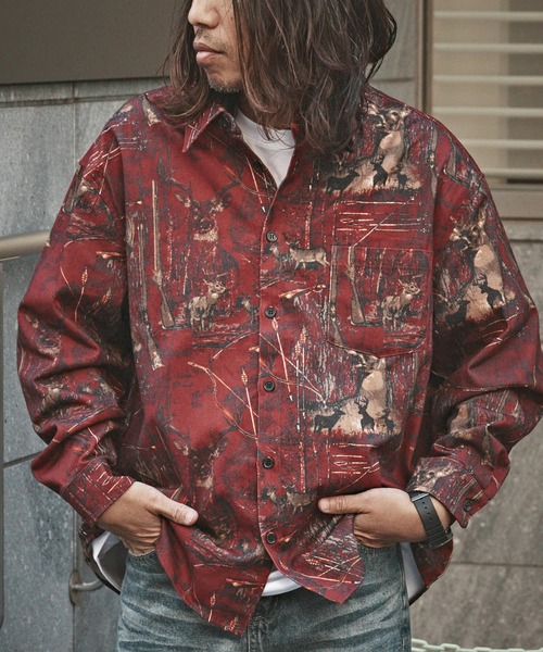 ALL RUNS(オールランズ)の「ハンティングパターン L/S ツイル生地 レギュラーカラーシャツ(シャツ/ブラウス・メンズ・ベージュ/チャコール/ワイン・M/L)」の1枚目の写真