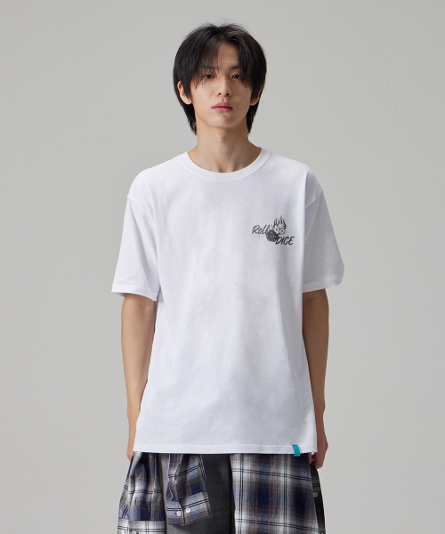 ASTRAL PROJECTION（アストラルプロジェクション）の「[ROLL THE DICE] コットンルーズフィット半袖Tシャツ_ホワイト（Tシャツ/カットソー・メンズ・その他・LARGE/MEDIUM/X-LARGE/XX-LARGE）」の4枚目の写真