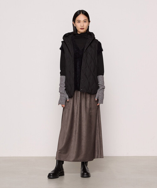 Gabardine K.T(ギャバジンケーティー)の「〔 +サイズ 〕 ダウン ジレ(ダウンベスト・レディース・ライトグレー・15号)」の10枚目の写真