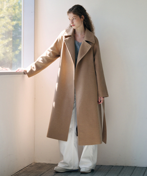 DRAWFIT WOMEN（ドローフィットウーマン）の「ソフトカシミヤダブルラップバルマカンコート[ベージュ]（チェスターコート・レディース・その他・SMALL/MEDIUM/X-SMALL）」の3枚目の写真