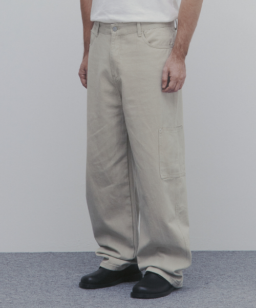 And Again（アンドアゲイン）の「コットンワイドパッチポケットパンツ（ライトベージュ）（その他パンツ・メンズ・その他・SMALL/MEDIUM/LARGE）」の2枚目の写真