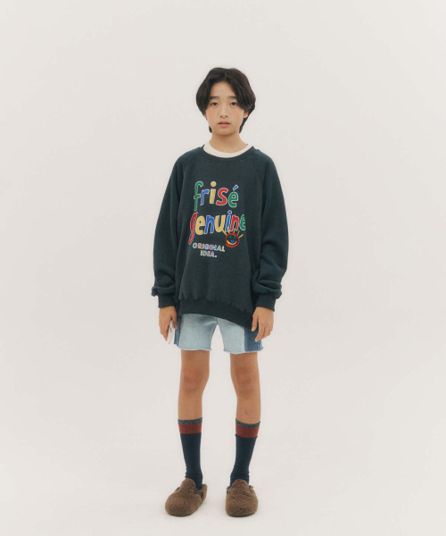 FRISE(フリゼ)の「ラグランマンツーマン_ネイビー_キッズ(スウェット・レディース・その他・130/110/120)」の1枚目の写真