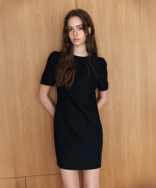 YUPPE(ヨッペ)の「TWEED LINE ONEPIECE_BLACK(ワンピース・レディース・その他・FREE)」の3枚目の写真