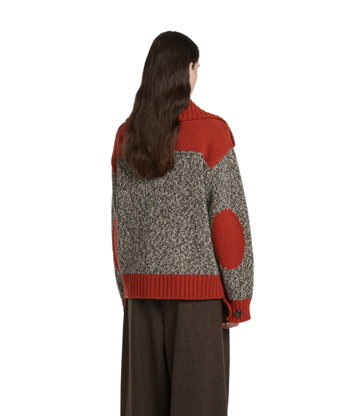 TRUNK PROJECT(トランクプロジェクト)の「Collar Paneled Cardigan_Orange(カーディガン/ボレロ・メンズ・オレンジ・X-SMALL/SMALL/LARGE)」の2枚目の写真