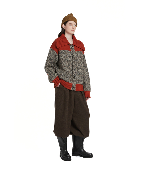 TRUNK PROJECT(トランクプロジェクト)の「Collar Paneled Cardigan_Orange(カーディガン/ボレロ・メンズ・オレンジ・X-SMALL/SMALL/LARGE)」の3枚目の写真