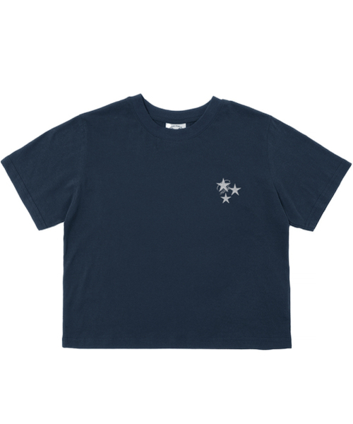 MATCHGLOBE(マッチグローブ)の「スターロゴクロップティー(ネイビー)(Tシャツ/カットソー・レディース・その他・FREE)」の1枚目の写真