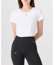 Womens semi Cropped T-Shirt White