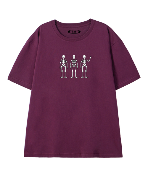 BY.L(バイエル)の「モンスター スケルトン 半袖Tシャツ ワイン(Tシャツ/カットソー・メンズ・その他・MEDIUM/LARGE/X-LARGE/XX-LARGE)」の2枚目の写真
