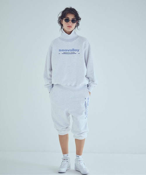 SEA（シー）の「Seavalley Sprot club クロップド スウェットパンツ（スウェットパンツ・レディース・ブラック/グレー・ONE SIZE）」の5枚目の写真