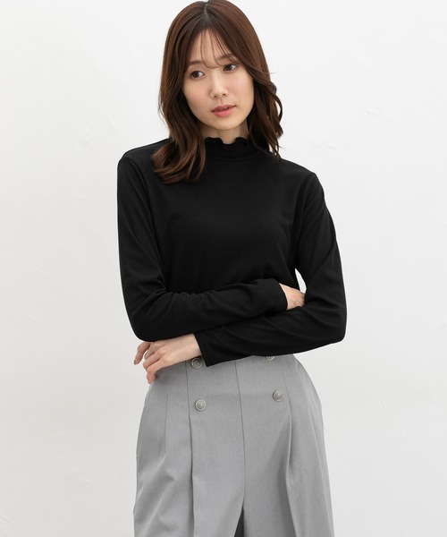 Honeys(ハニーズ)の「メローハイネックTシャツ(Tシャツ/カットソー・レディース・ブラック/オフホワイト/ベージュ・LL/L/M/S)」の8枚目の写真