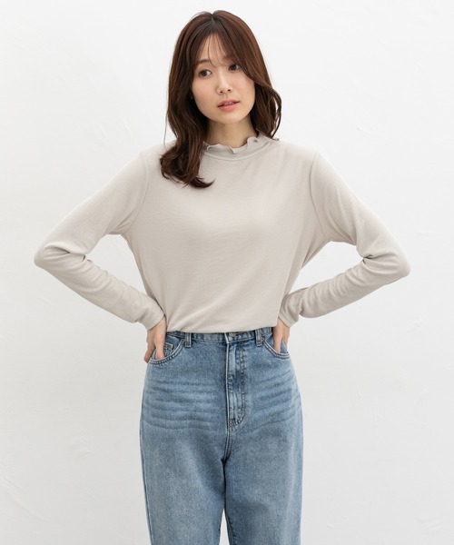 Honeys(ハニーズ)の「メローハイネックTシャツ(Tシャツ/カットソー・レディース・ブラック/オフホワイト/ベージュ・LL/L/M/S)」の11枚目の写真