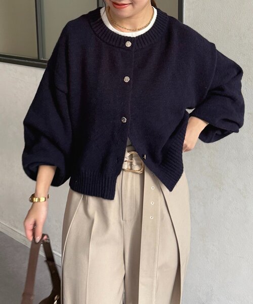 Thevon（ゼボン）の「ニュアンスボタンショートカーディガン（カーディガン/ボレロ・レディース・ネイビー/イエロー/ライトグレー・FREE）」の15枚目の写真